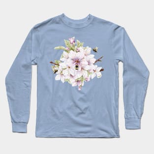 Sweet As Can Be Apple Tree Blossoms Watercolor Illustration without Lettering Long Sleeve T-Shirt